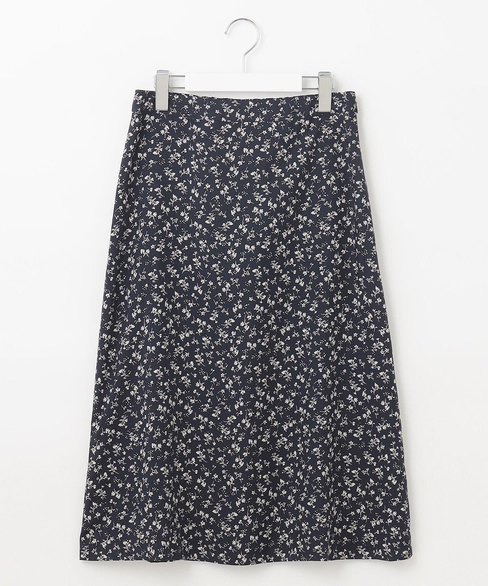 J.PRESS LADIES L 【洗える】 スパンローンフラワー フレアー スカート 