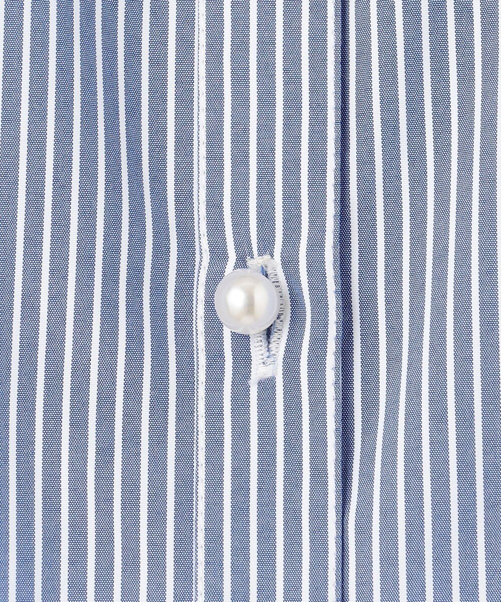 Feroux 【洗える】パールボタンストライプ シャツワンピース 