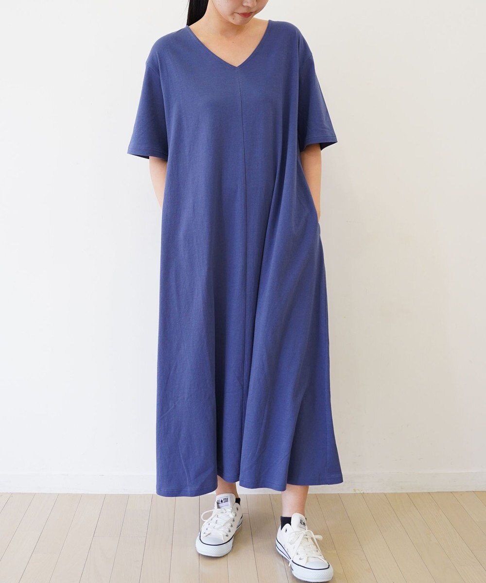 TOQUE 〈大草直子さんアドバイザー〉 【天然素材】タンギス コットン天竺 半袖ワンピース 