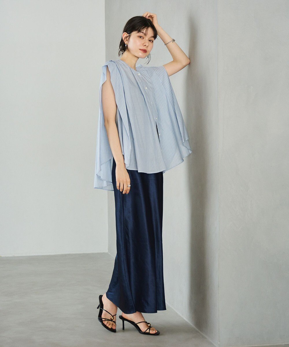 #Newans 【金子綾さんインスタライブご紹介アイテム】マルチストライプノースリーブシャツ 