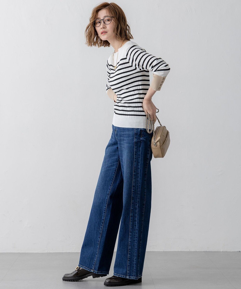 23区 【洗える】シルキーレーヨンワイドリブ ニット 