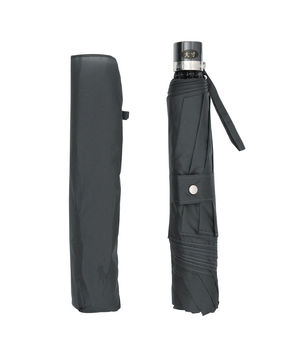 MOONBAT 【大きめ70cm】POLO RALPH LAUREN 折りたたみ傘 メンズ プレーン ワンポイント刺繍 