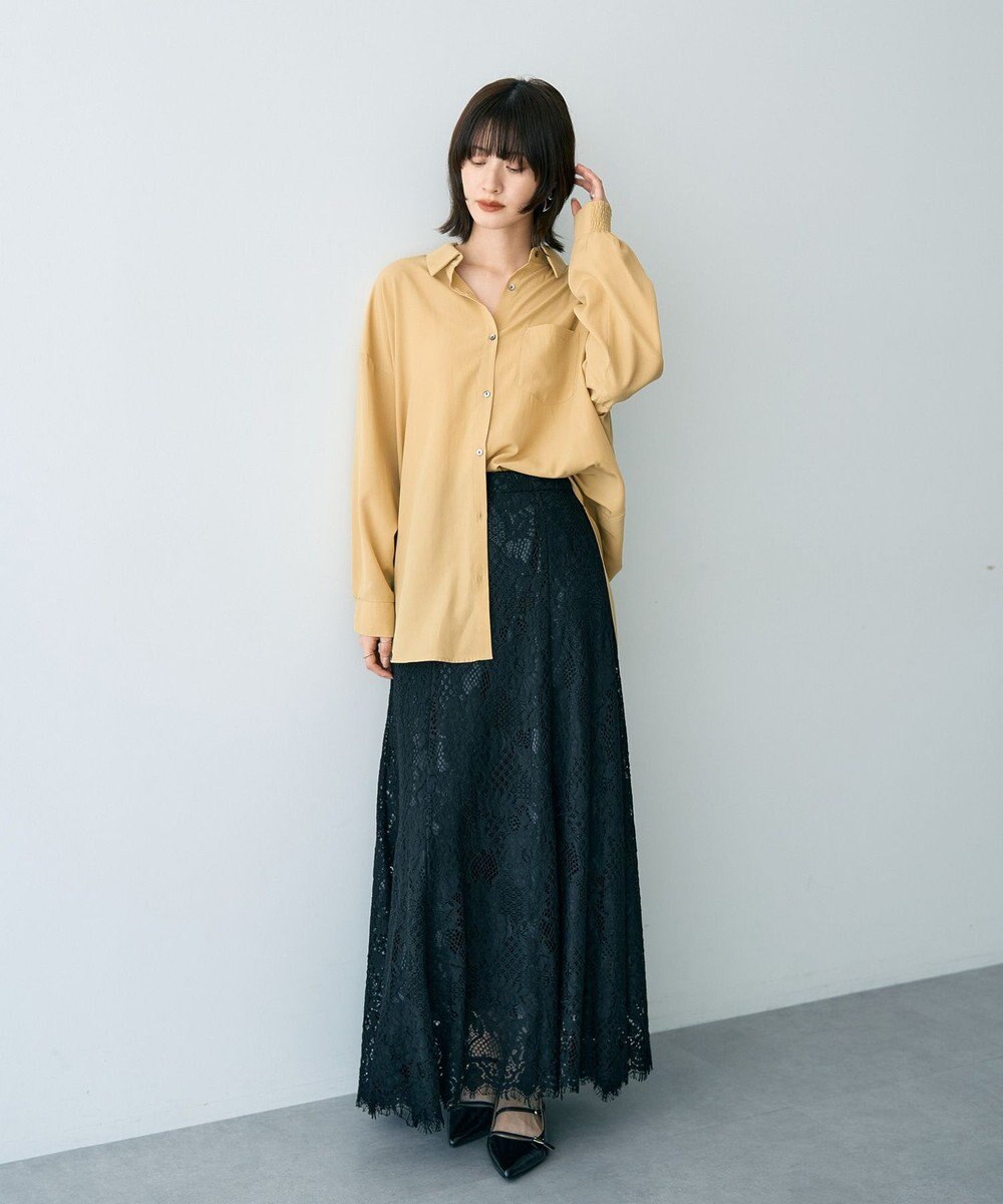 YECCA VECCA バックギャザーロングシャツ 