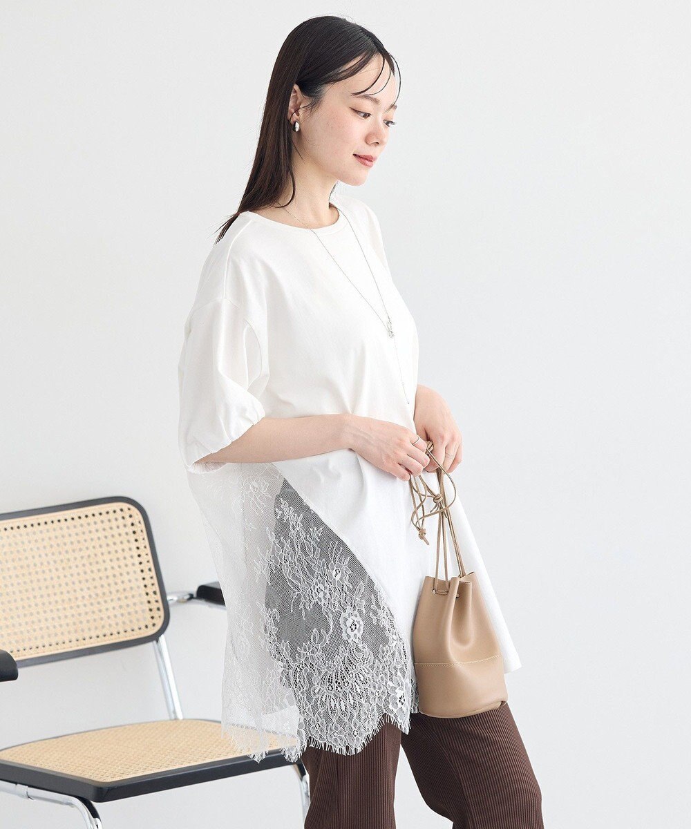 earth music&ecology アシメレースビッグTシャツ 