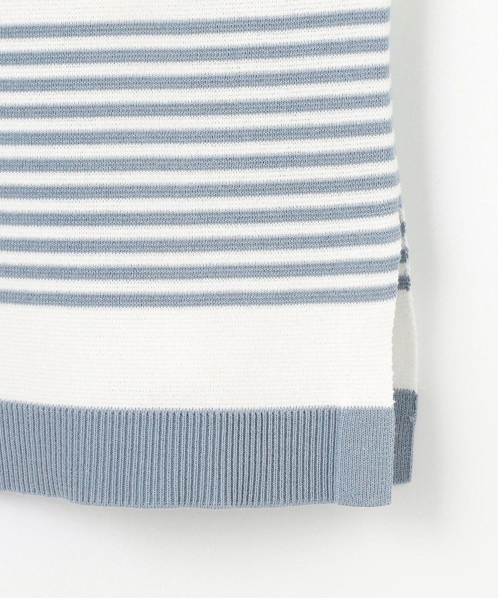 J.PRESS LADIES L 【洗える】Cotton Acetate パネルボーダー プルオーバー ニット 