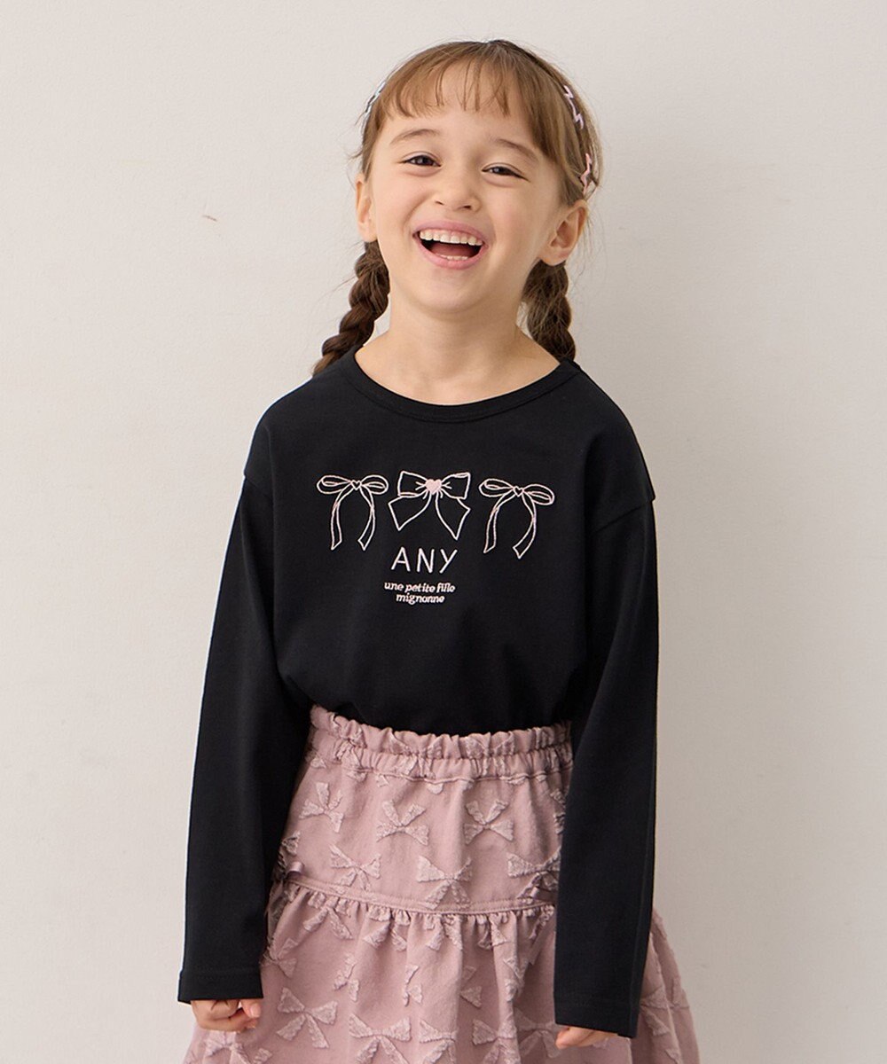 ANY KIDS 【Good Price】 ANY刺繍 長袖Tシャツ 