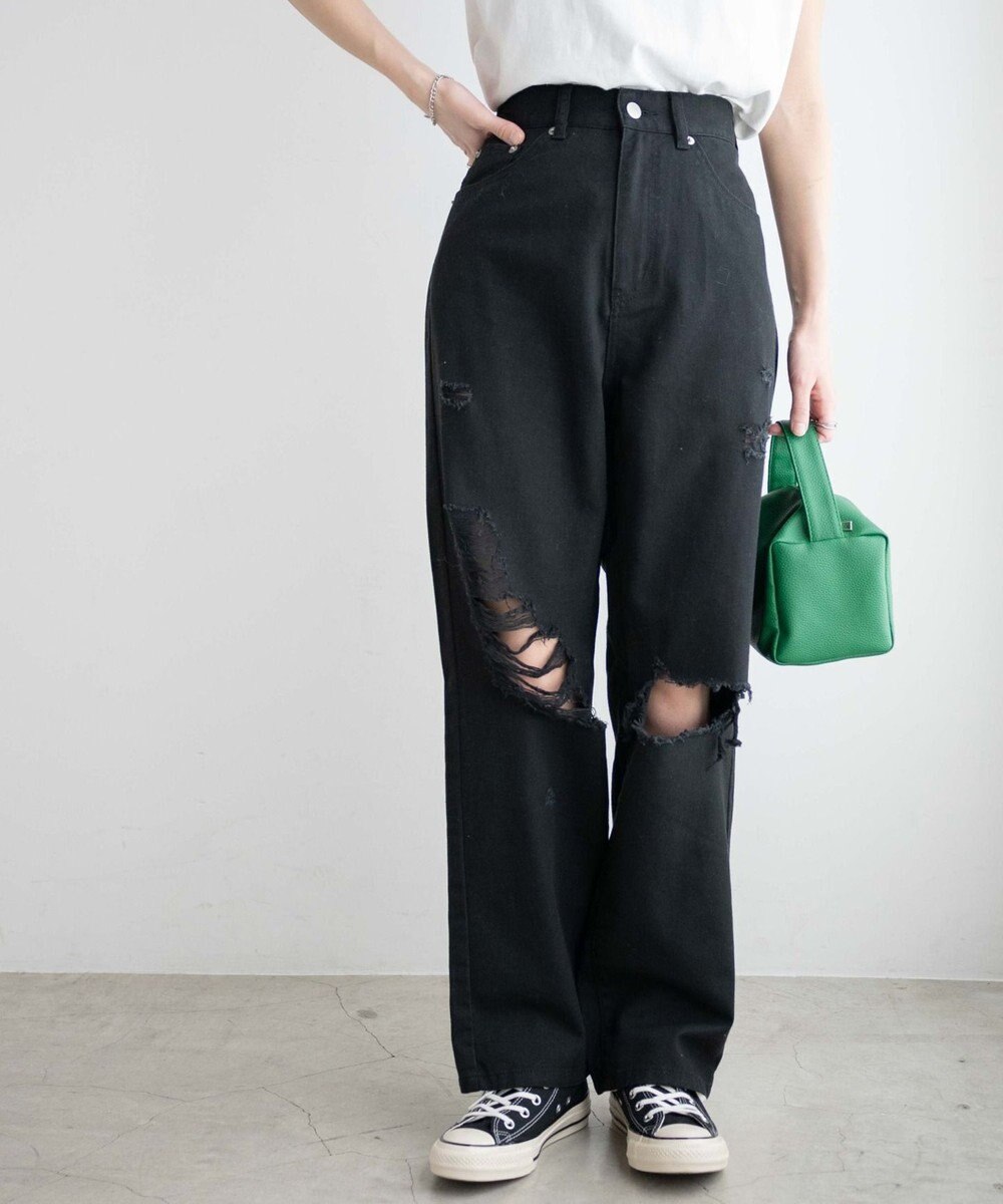 WEGO ヘビークラッシュローライズパンツ 