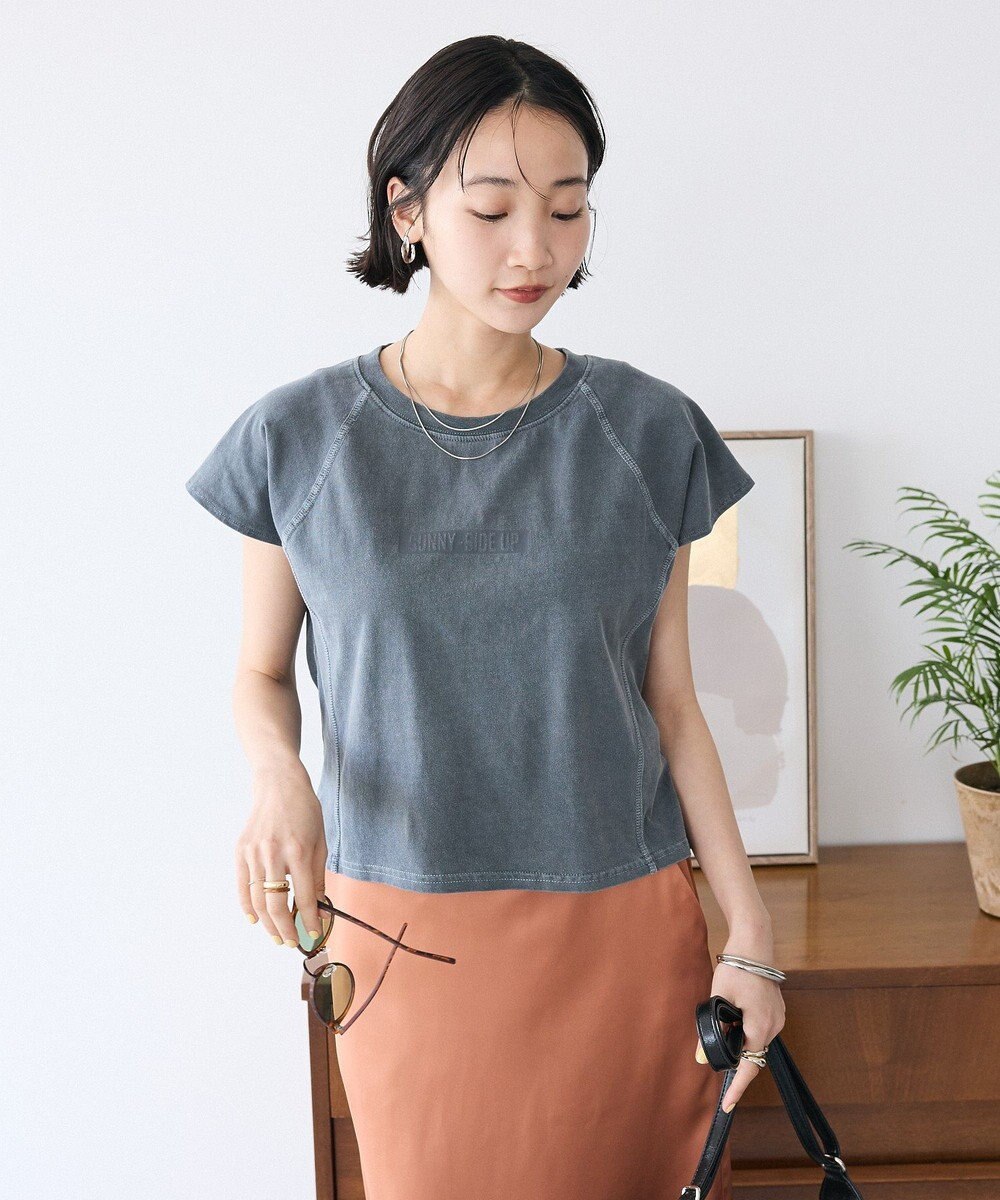 CRAFT STANDARD BOUTIQUE ヴィンテージ加工ロゴプリントノースリーブＰＯ 