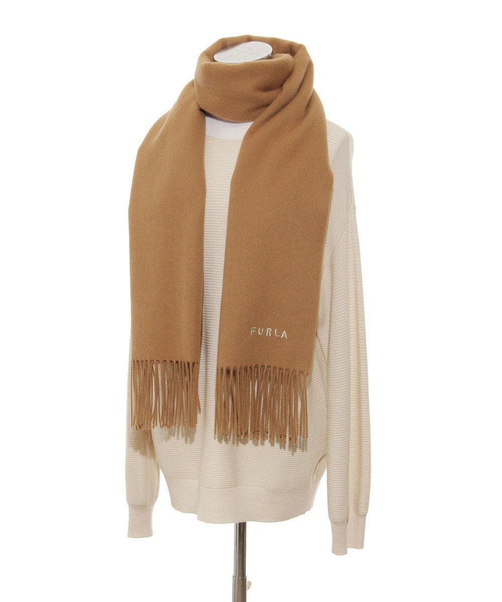 MOONBAT 【WEB限定】FURLA ウール100％ 大判プレーンストールマフラー/幅60cm 
