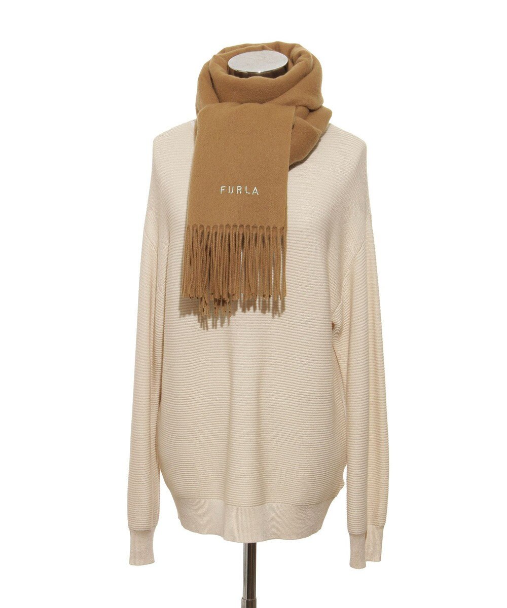 MOONBAT 【WEB限定】FURLA ウール100％ 大判プレーンストールマフラー/幅60cm 