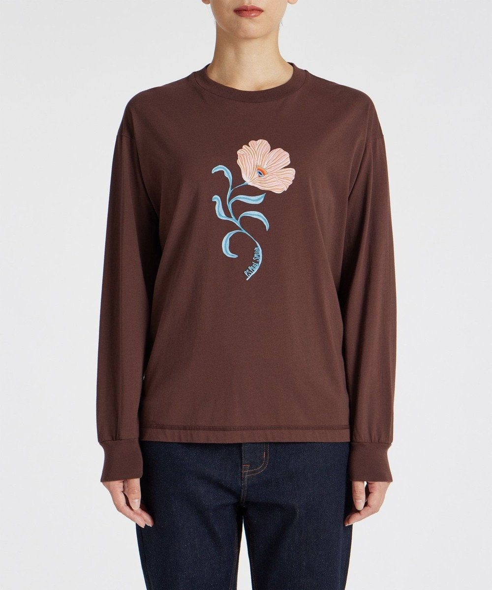 Paul Smith PS Poppies 長袖Tシャツ ブラウン