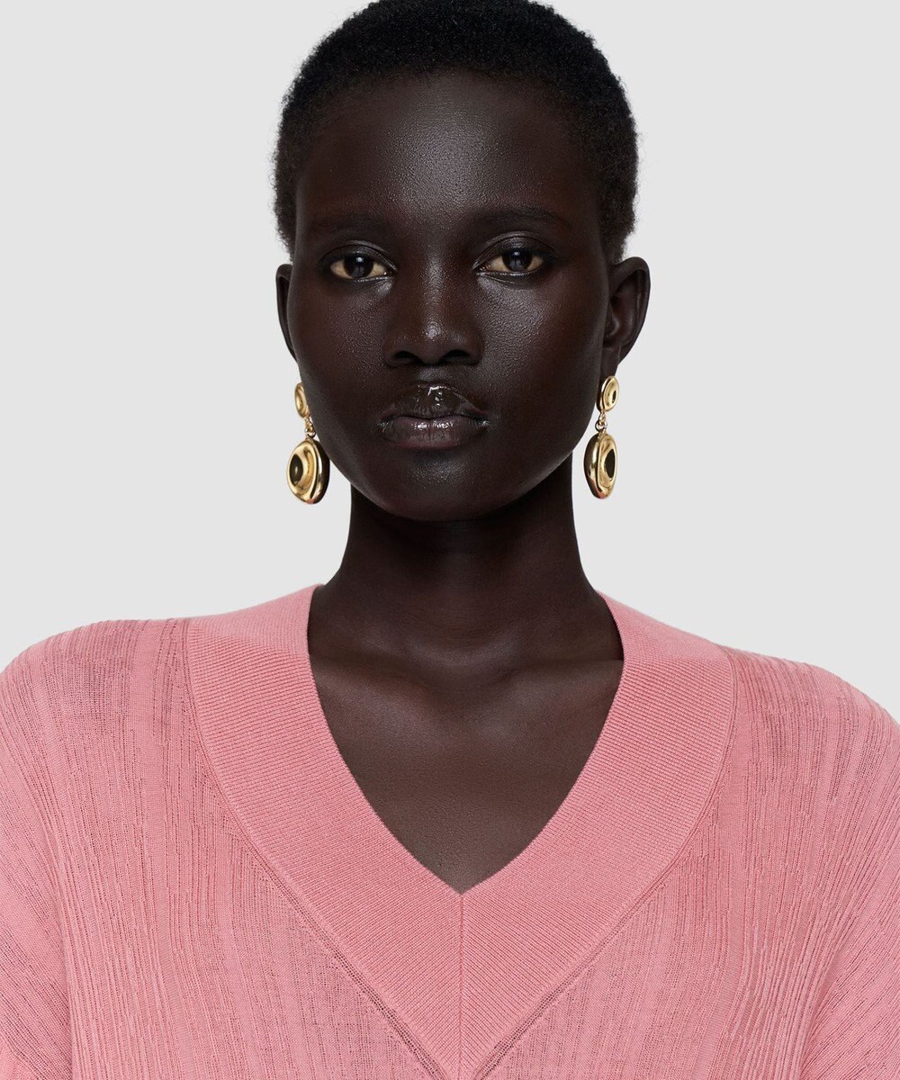 JOSEPH クリンクルリブ　Vネックニット 