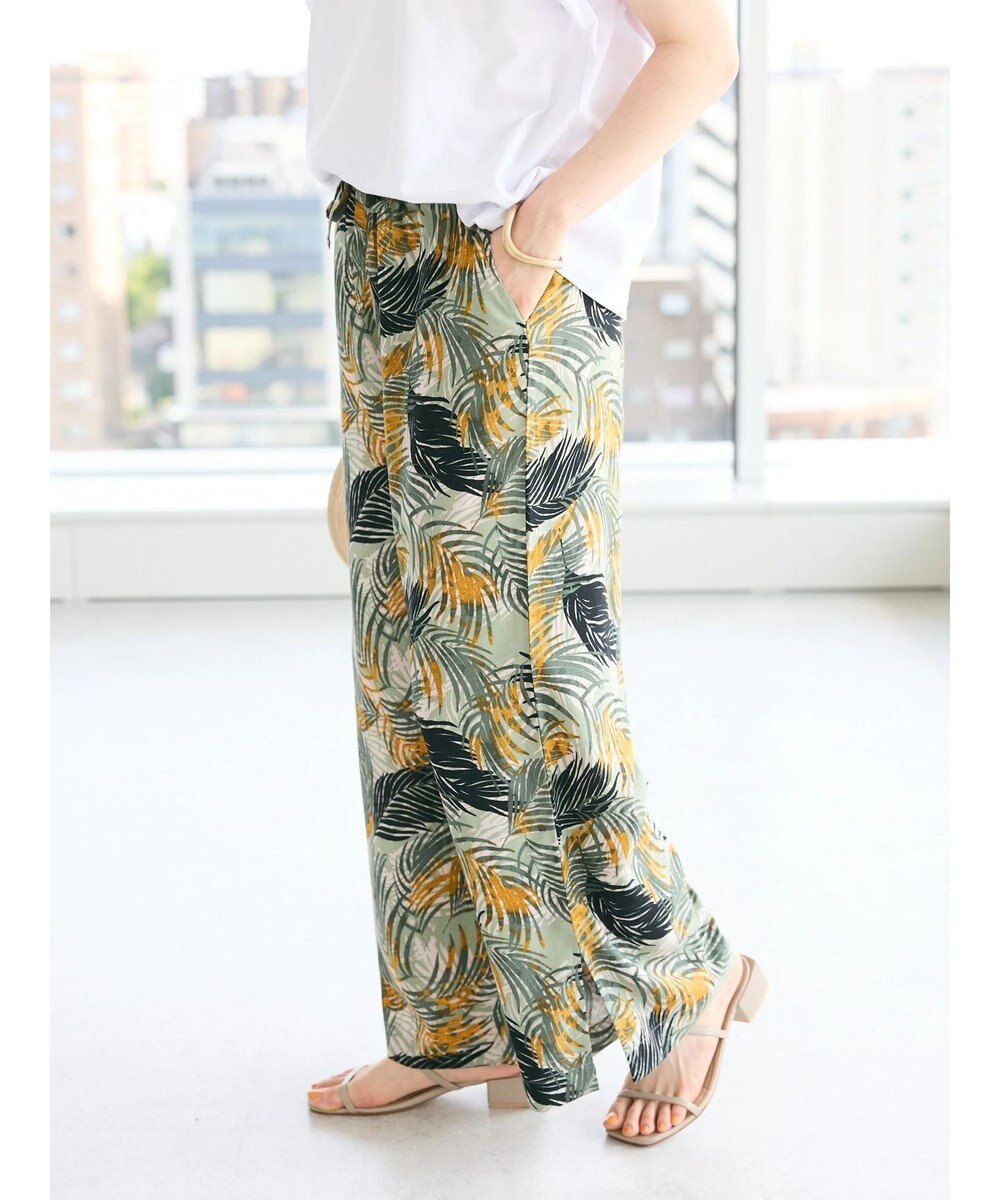 CRAFT STANDARD BOUTIQUE レーヨン柄プリントワイドパンツ 