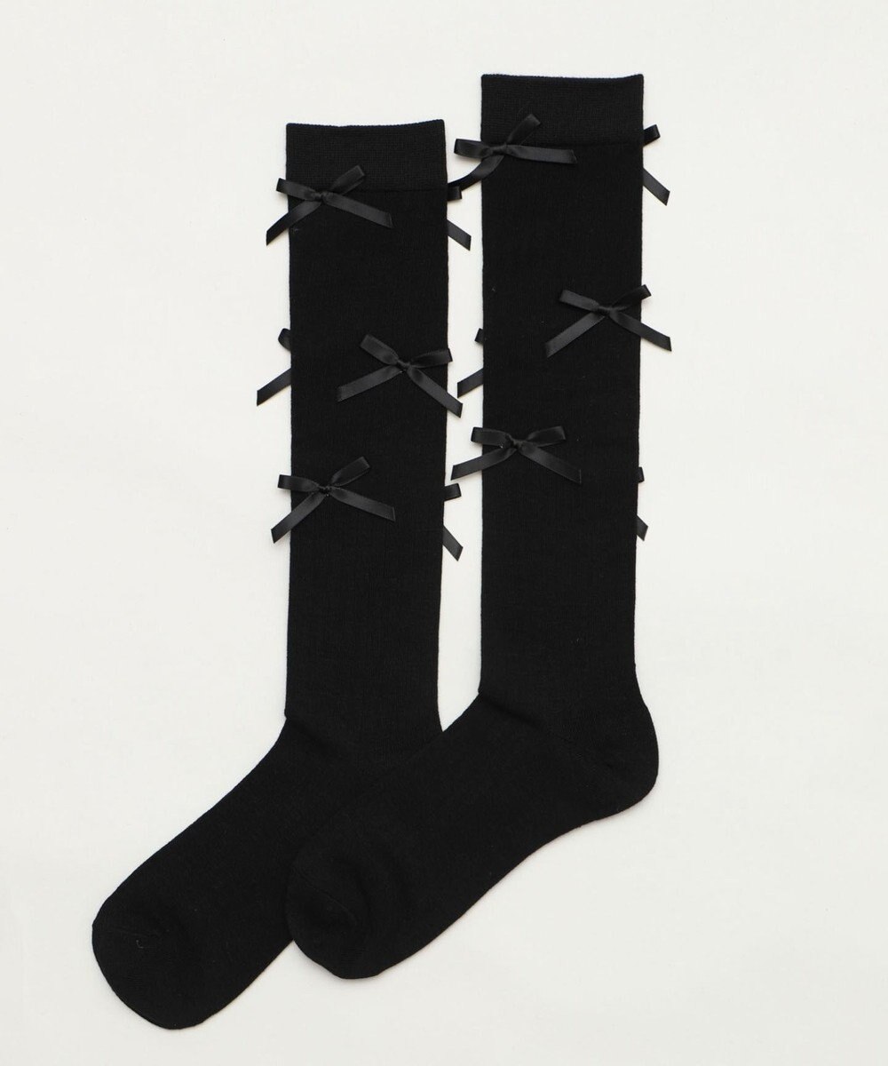 WEGO リボン付きハイソックス 