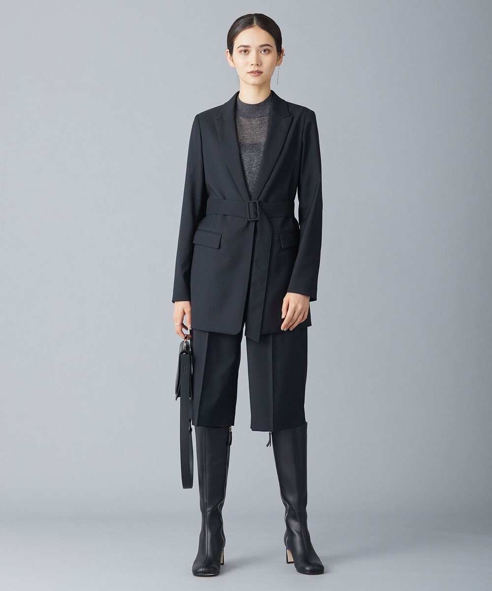 ICB L 【洗える】 ウールマットウース ベルト付きジャケット 