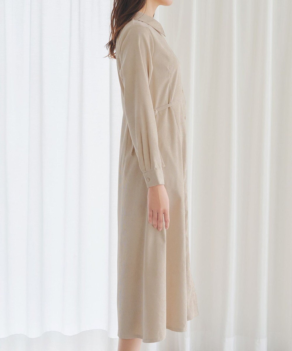 Tiaclasse L 【洗える】コーデュロイサイドリボンワンピース 