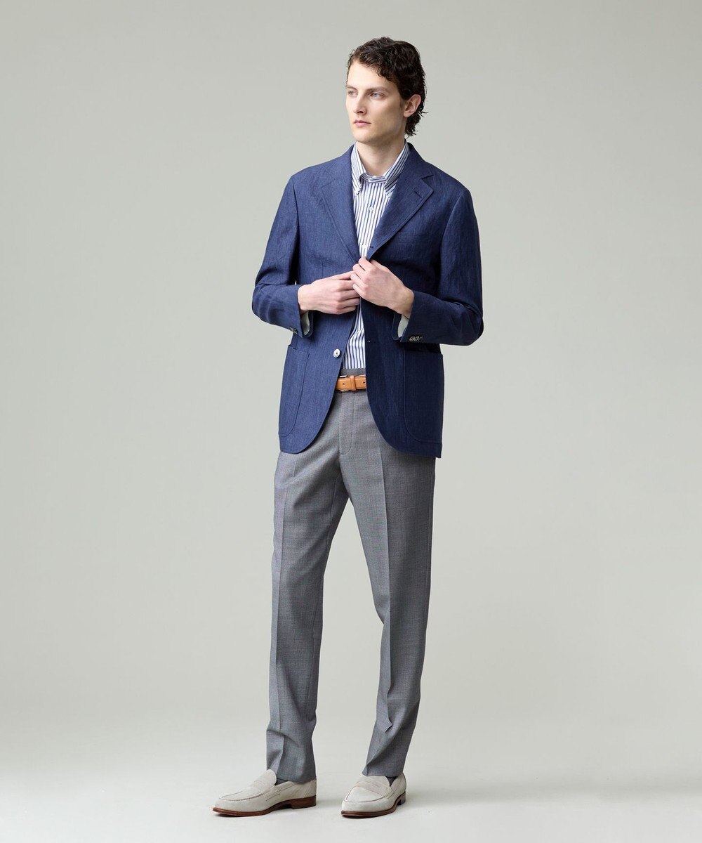 J.PRESS MEN 【Peppin Merino Comfort】【ウォッシャブル可 / 折り目加工】バーズアイ スラックス / ノータック 