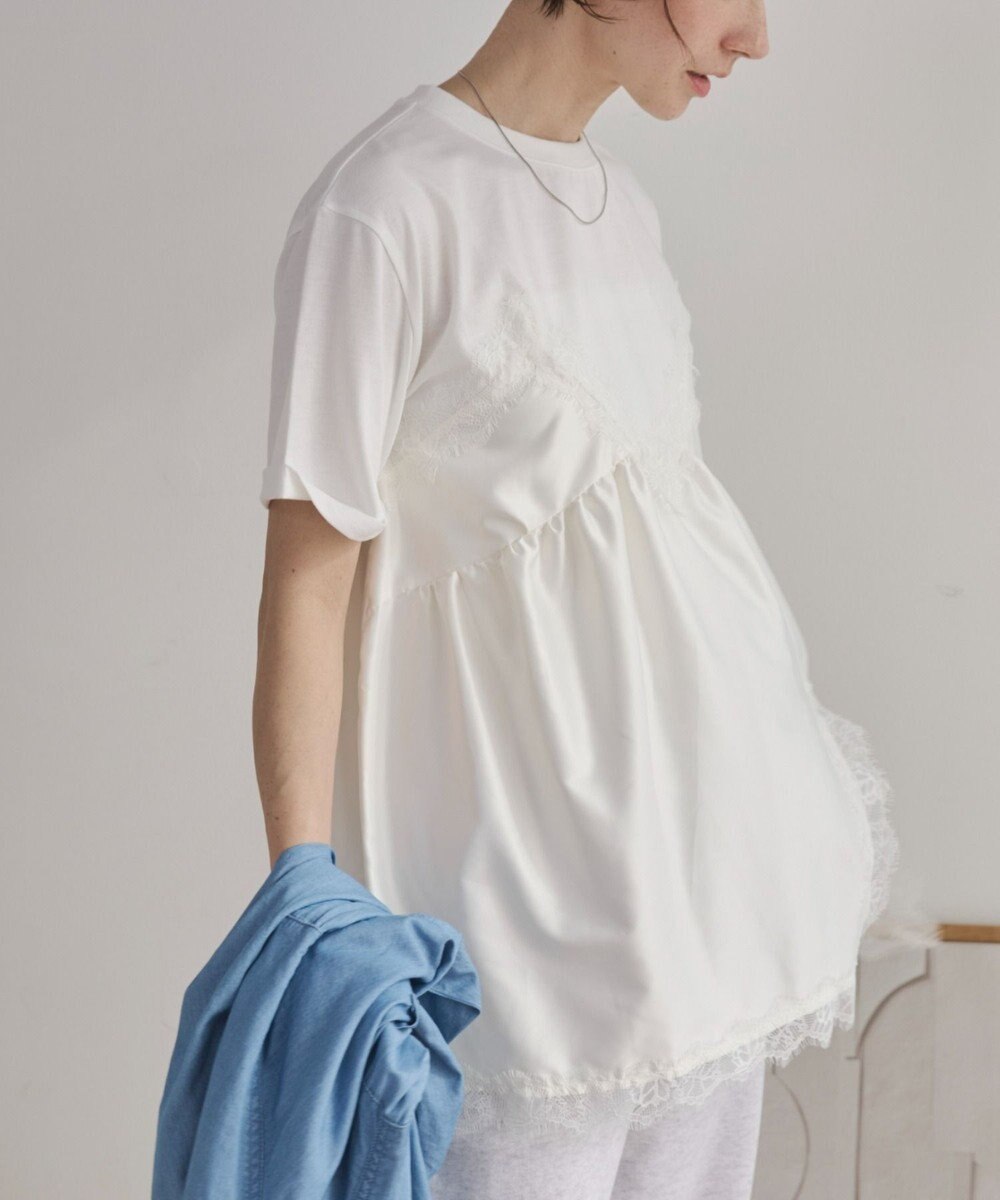 WEGO 【ANGIE VINTAGE】サテンレースドッキングレイヤードトップス 