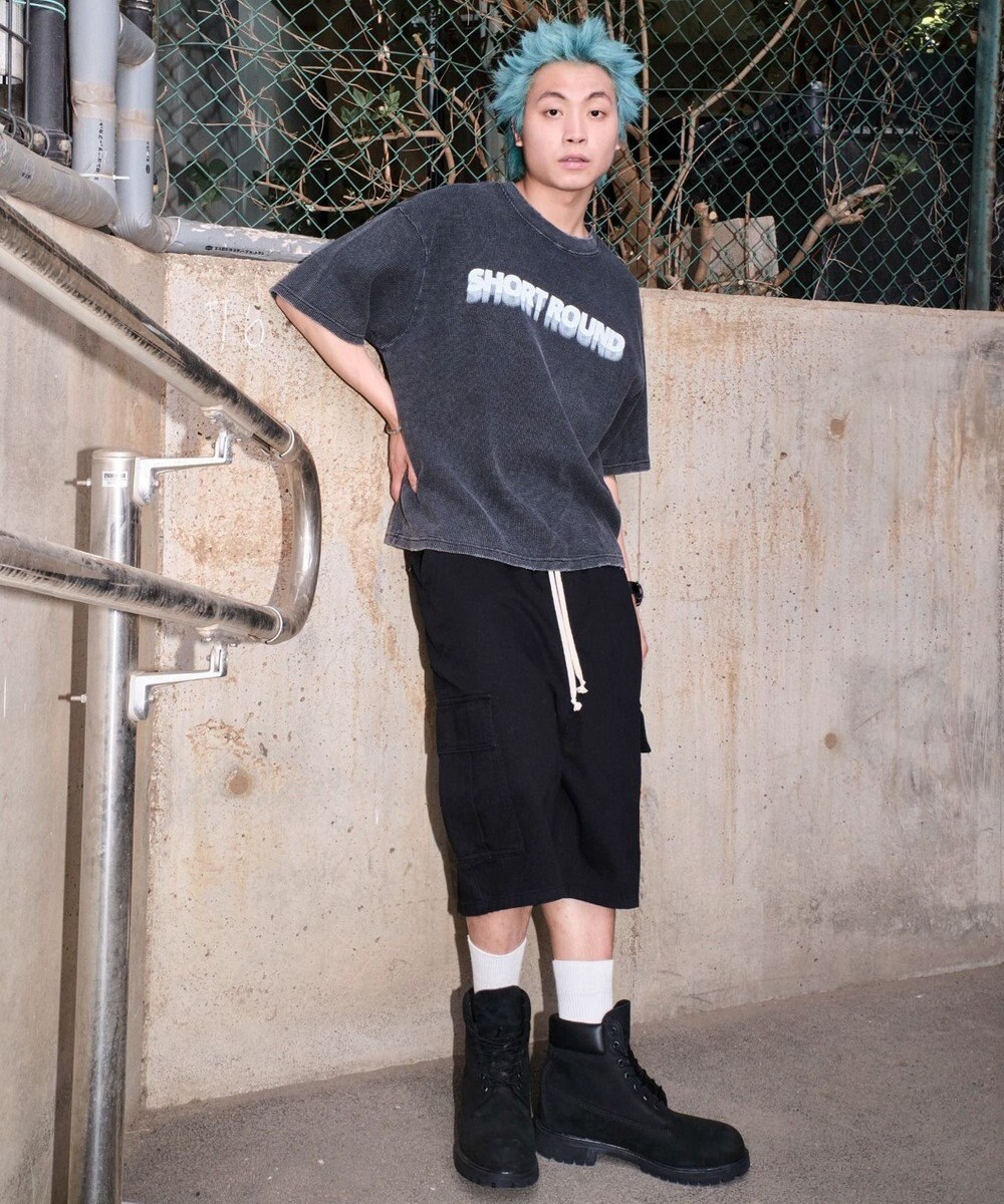 WEGO 【ユニセックス着用ITEM/MLサイズ展開】ブリーチワッフルダメージグラフィックT（SS） 