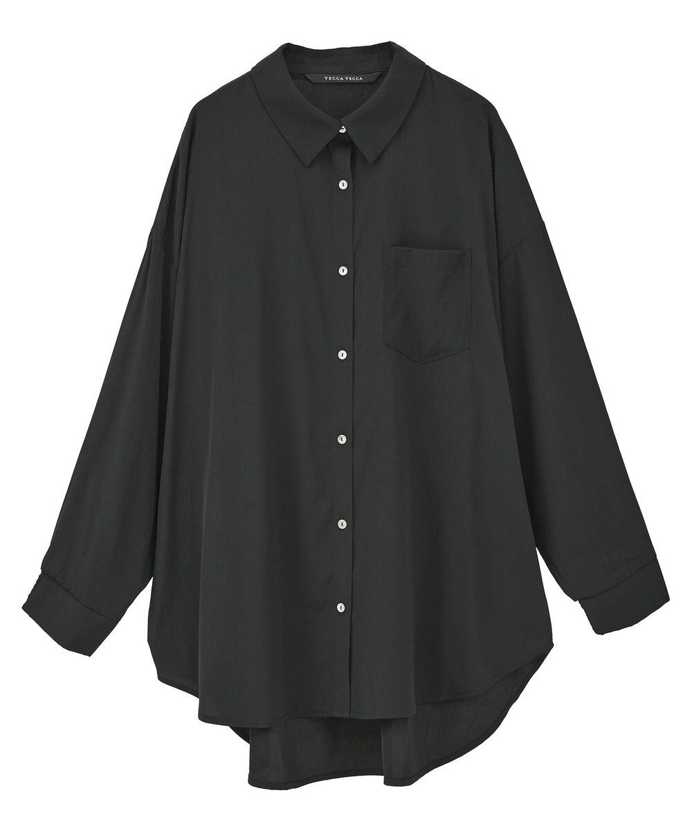 YECCA VECCA バックギャザーロングシャツ 