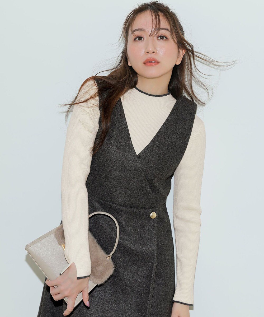 ANY SIS L 【2SET】ジャンパースカート × ニット セット 