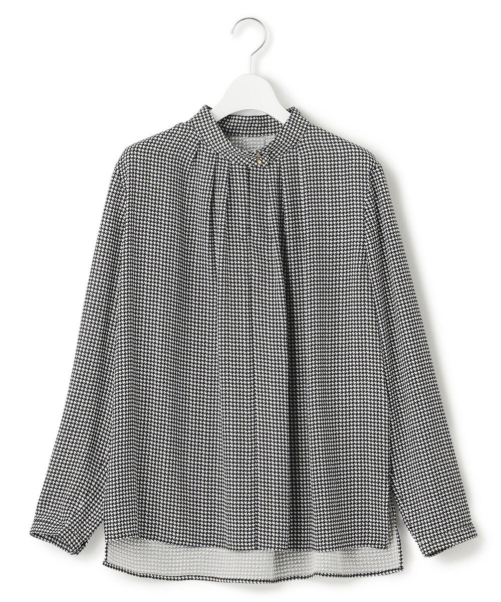 23区 【洗える】バックサテンアムンゼン千鳥プリント ブラウス 