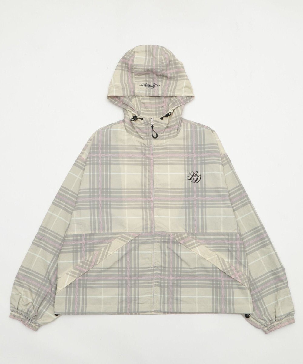 WEGO 【ユニセックス着用ITEM/MLサイズ展開】チェックロゴフードブルゾン 