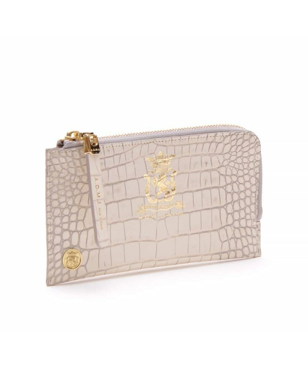 A.D.M.J. 【牛革】クロコ型押しオーガナイザーパース 