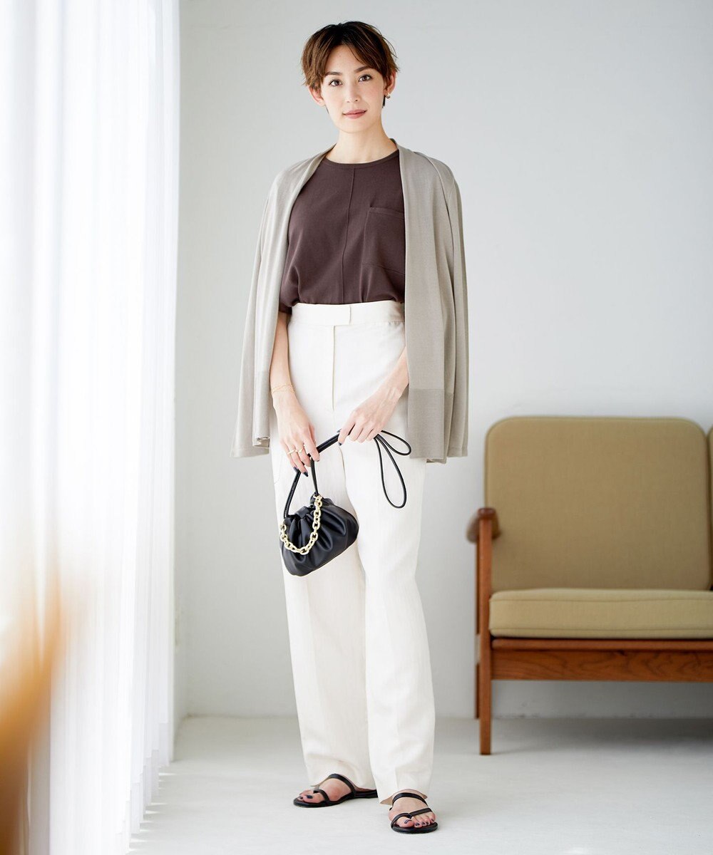 ICB L 【洗える】ガスコットンハイゲージ ノースリーブニット 