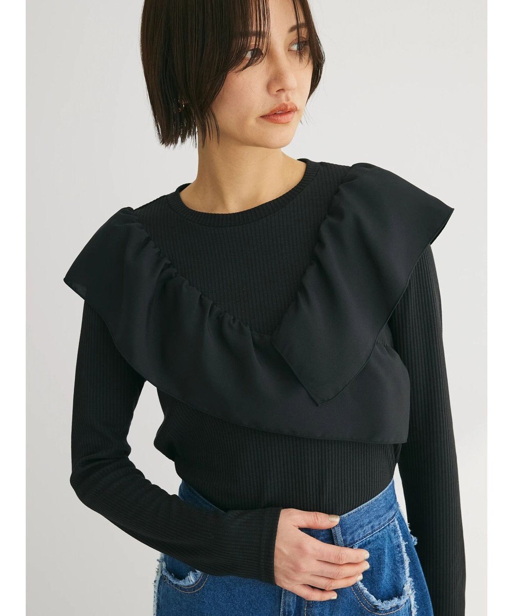 Green Parks ・ＳＵＧＡＲ　ＳＰＯＯＮ　アシンメトリーフリルロンＴＥＥ 