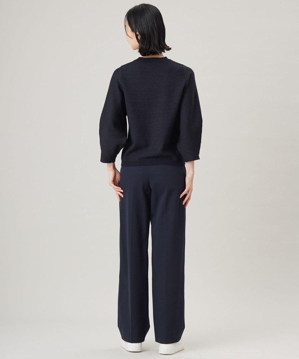 自由区 【洗える】ライトフィールジャージーワイドストレート パンツ 