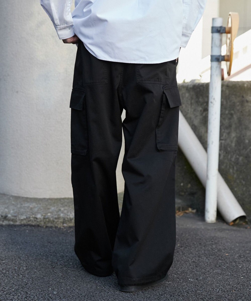 WEGO 【ウエストゴム/SMLサイズ展開】イージーワイドカーゴパンツ 