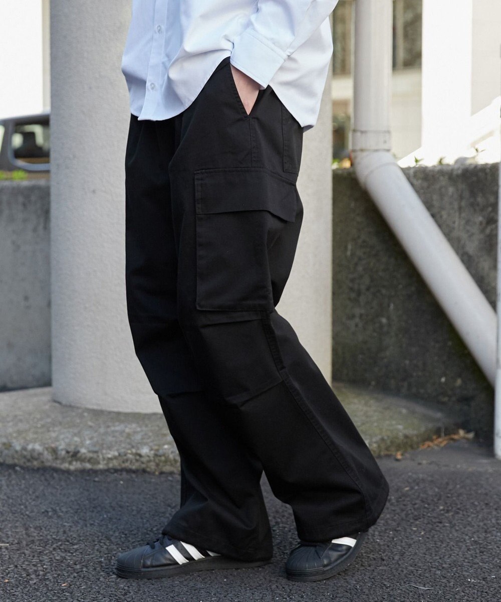 WEGO 【ウエストゴム/SMLサイズ展開】イージーワイドカーゴパンツ 