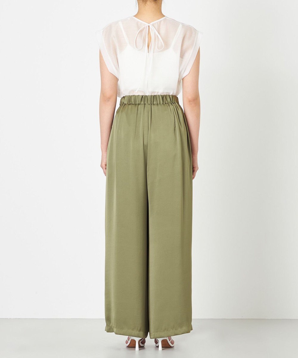 NAVE 【Nave・洗える/ウエストゴム】ヴィンテージサテン ワイドパンツ 