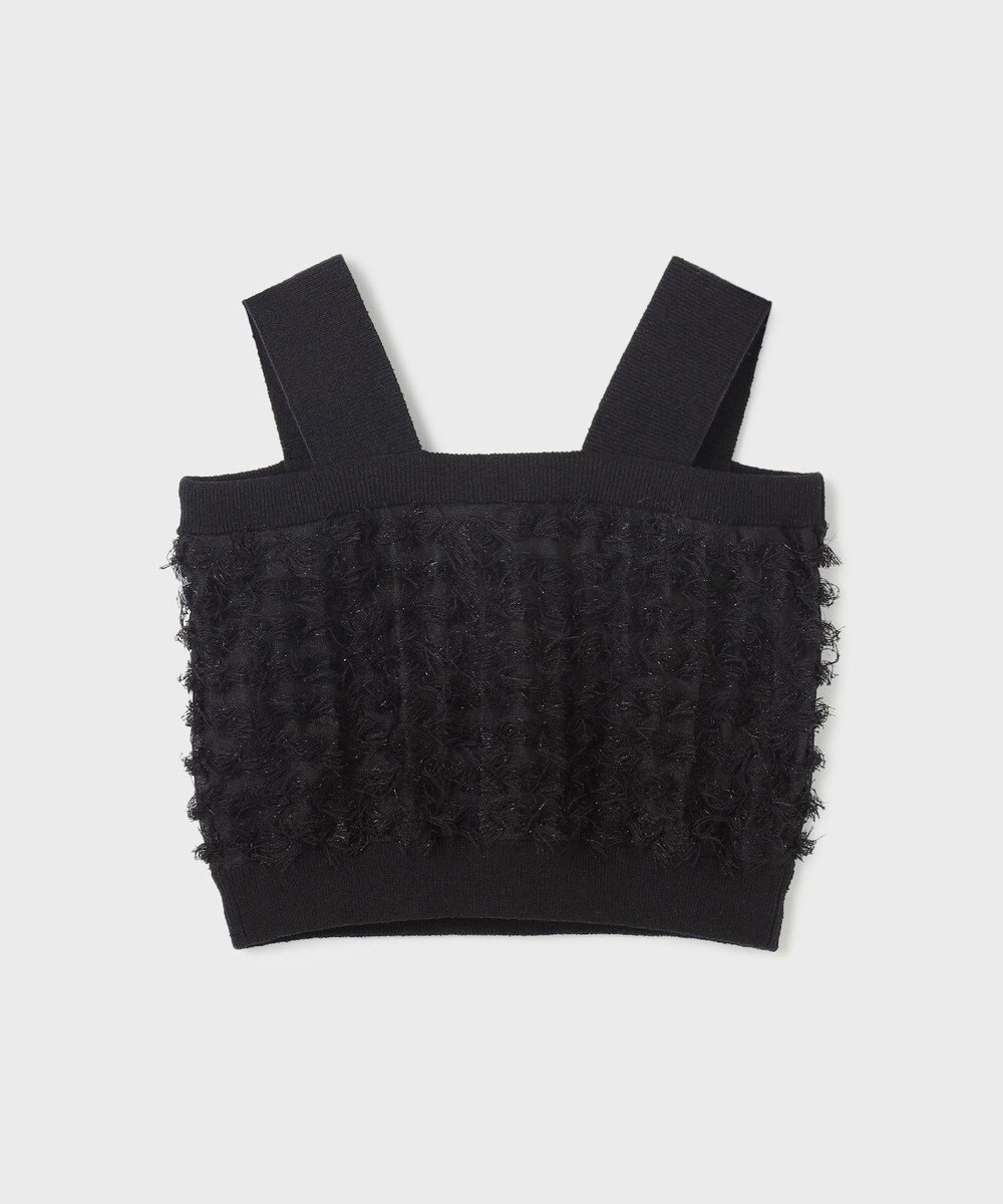 GRACE CONTINENTAL フリンジニットベアトップ 