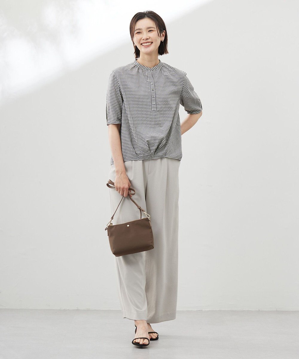 J.PRESS LADIES 【洗える・接触冷感・吸水速乾】Lightジョーゼット ワイド パンツ 