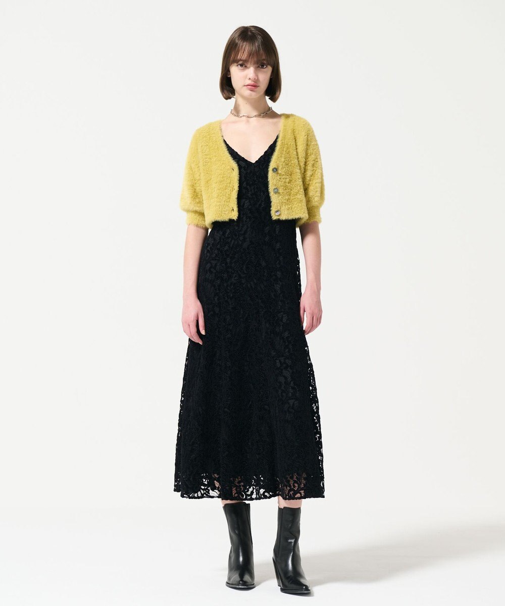 GRACE CONTINENTAL フェザースリーブニットカーディガン 