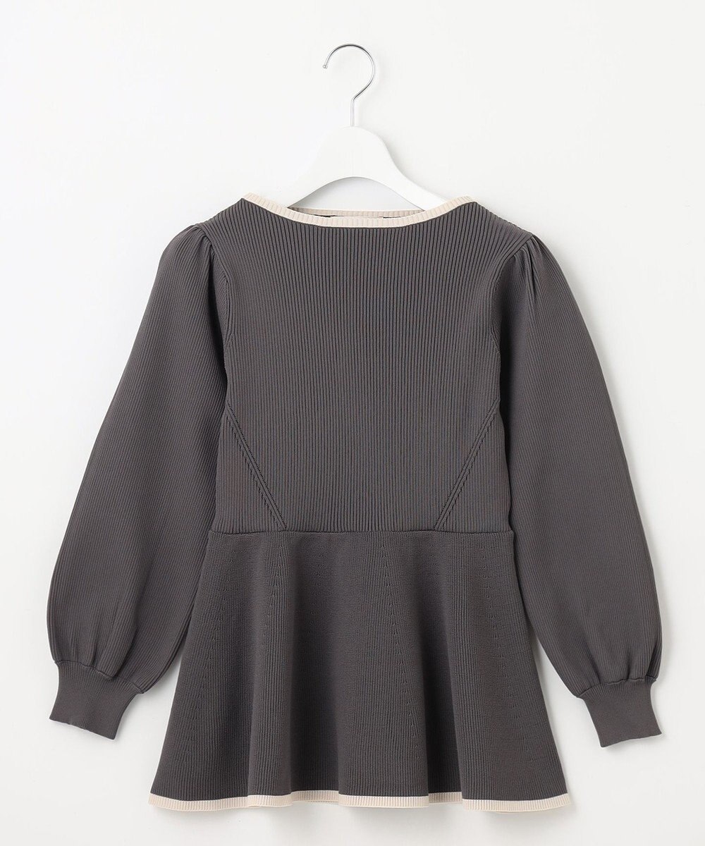 Feroux 【洗える】バイカラーペプラム ニット 