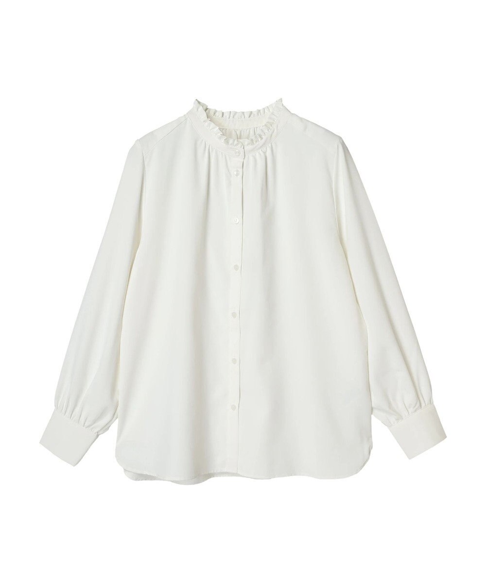 Green Parks ＢＰ　ケア楽　スタンドフリルブラウス 
