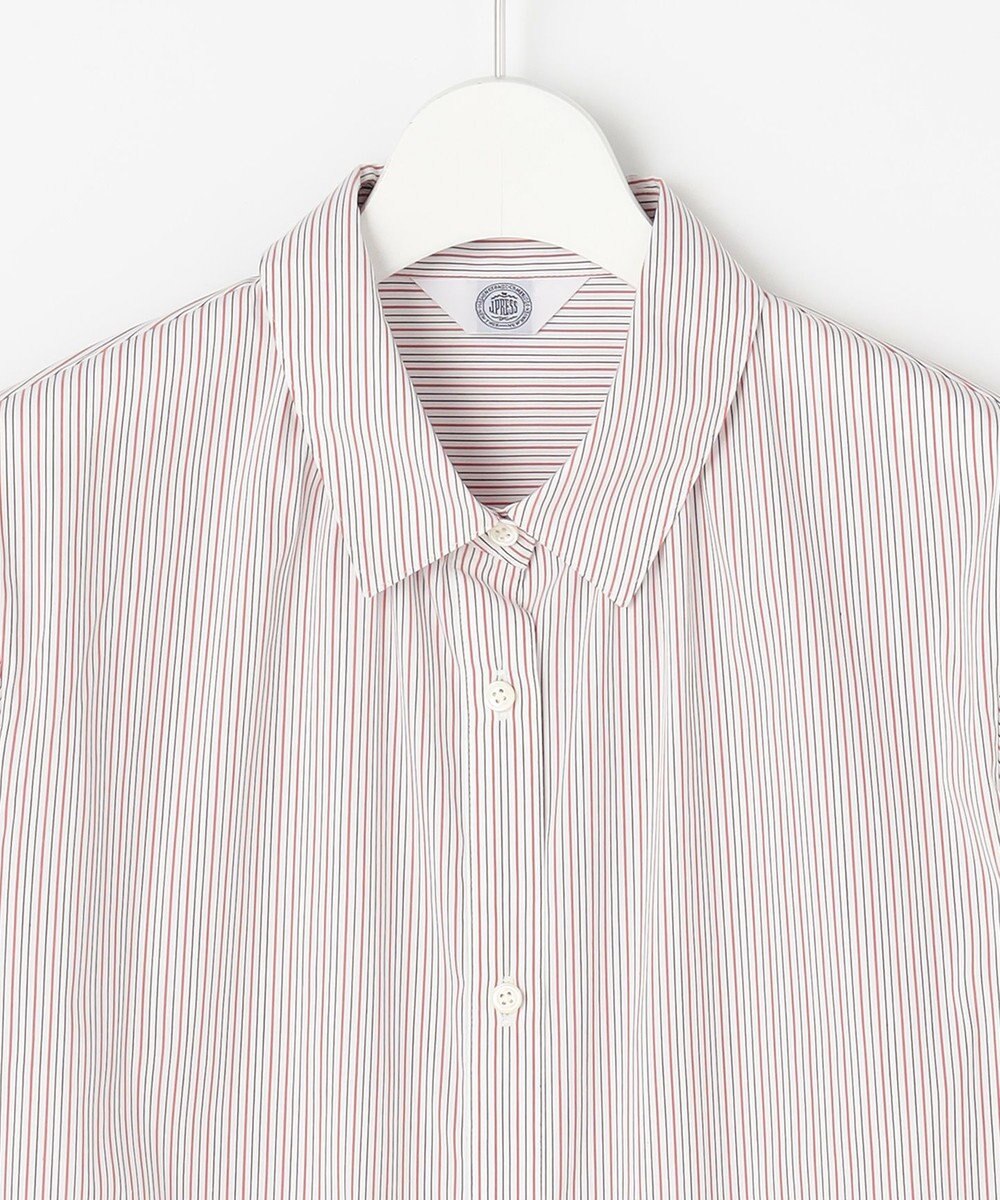 J.PRESS LADIES BEZ ドビーストライプ シャツカラー ブラウス 