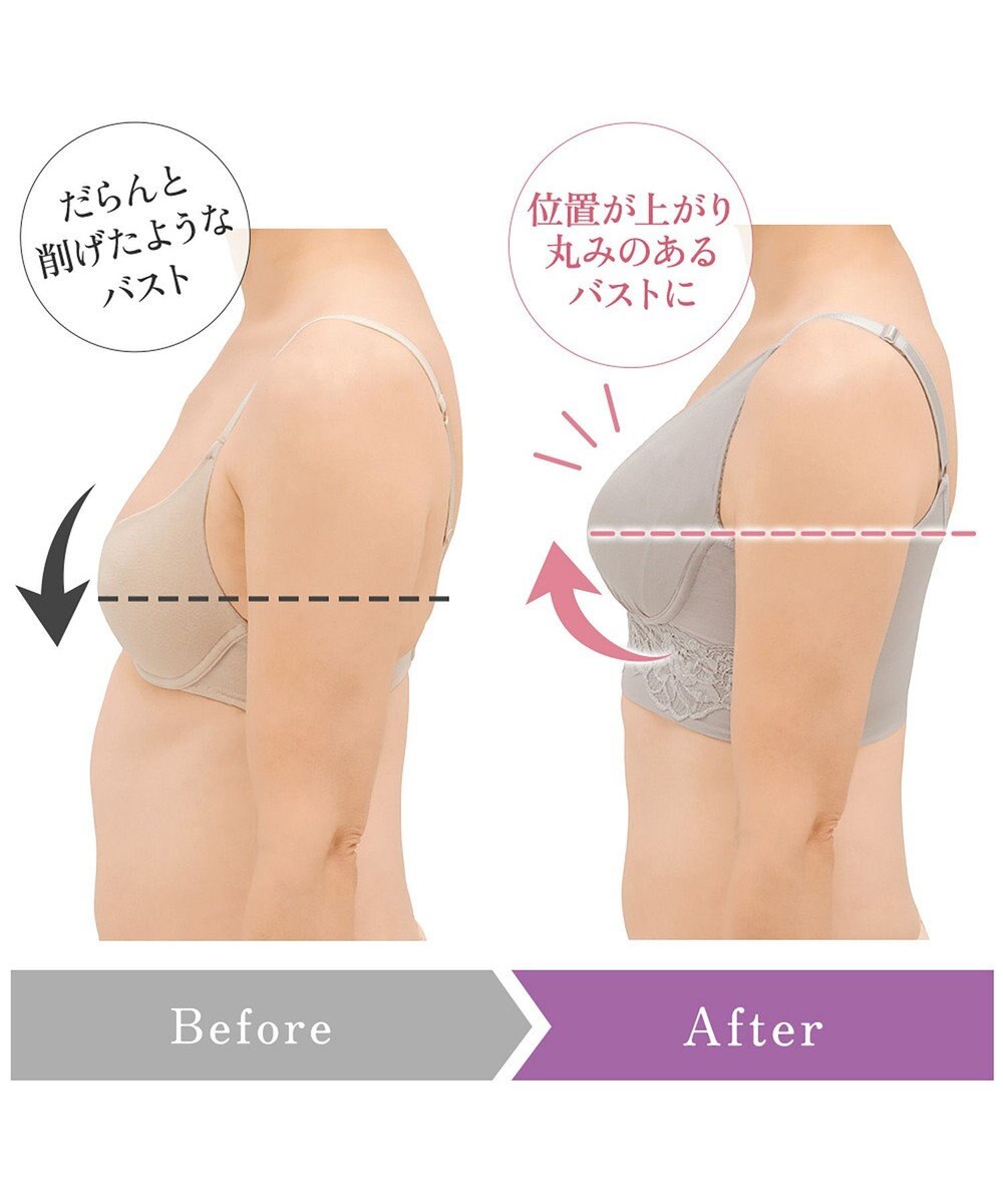 BRADELIS New York 【BRADELIS NewYork peace】ハイブリッドハートカップブラ23 締め付け感の少ないノンワイヤー補整ブラ 補正 