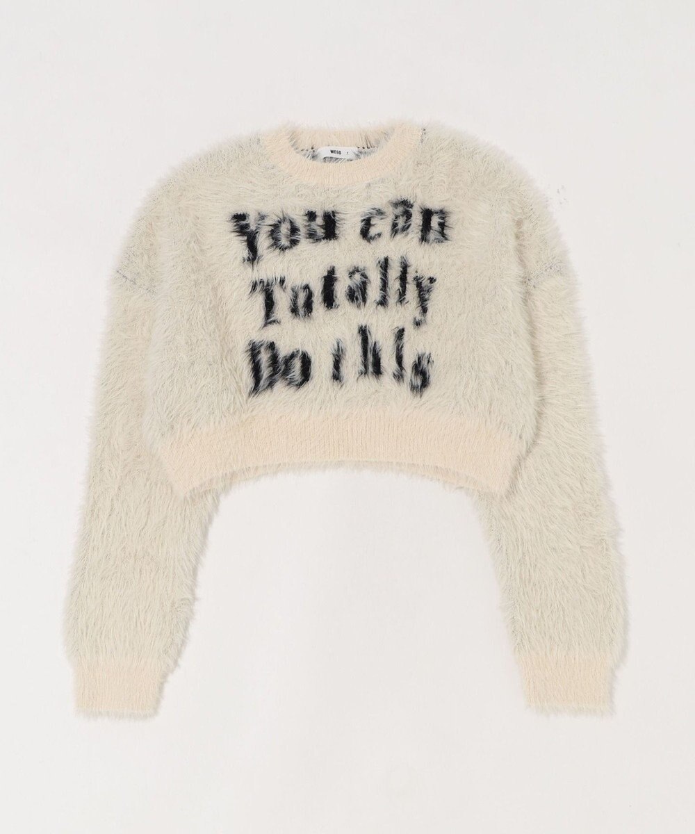 WEGO ロゴシャギーショートニット 