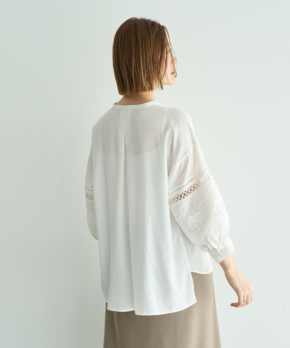 YECCA VECCA レース切替スキッパーブラウス 