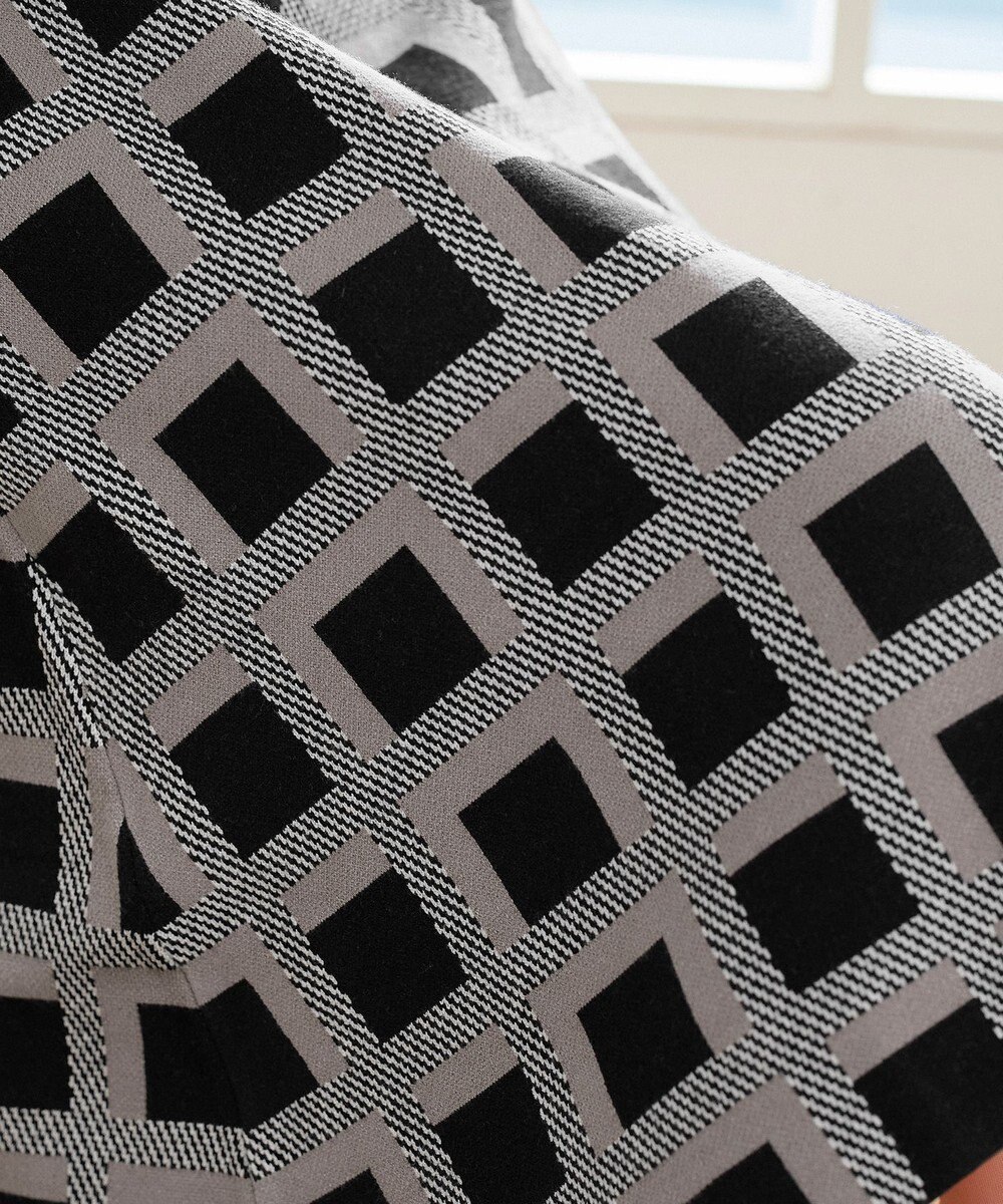 Tiaclasse 【洗える】リボンベルト付きチェック柄ニットワンピース 