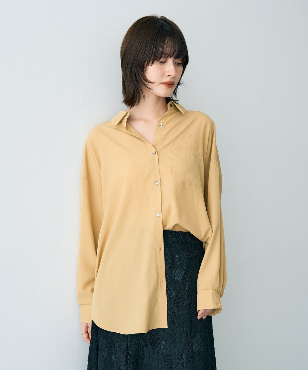 YECCA VECCA バックギャザーロングシャツ 