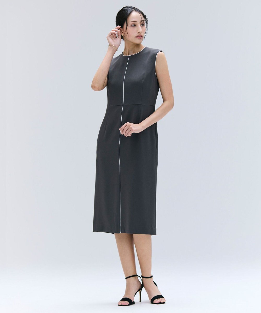 BEIGE， 【洗える・L-size】CINDY / クルーネックノースリーブワンピース 