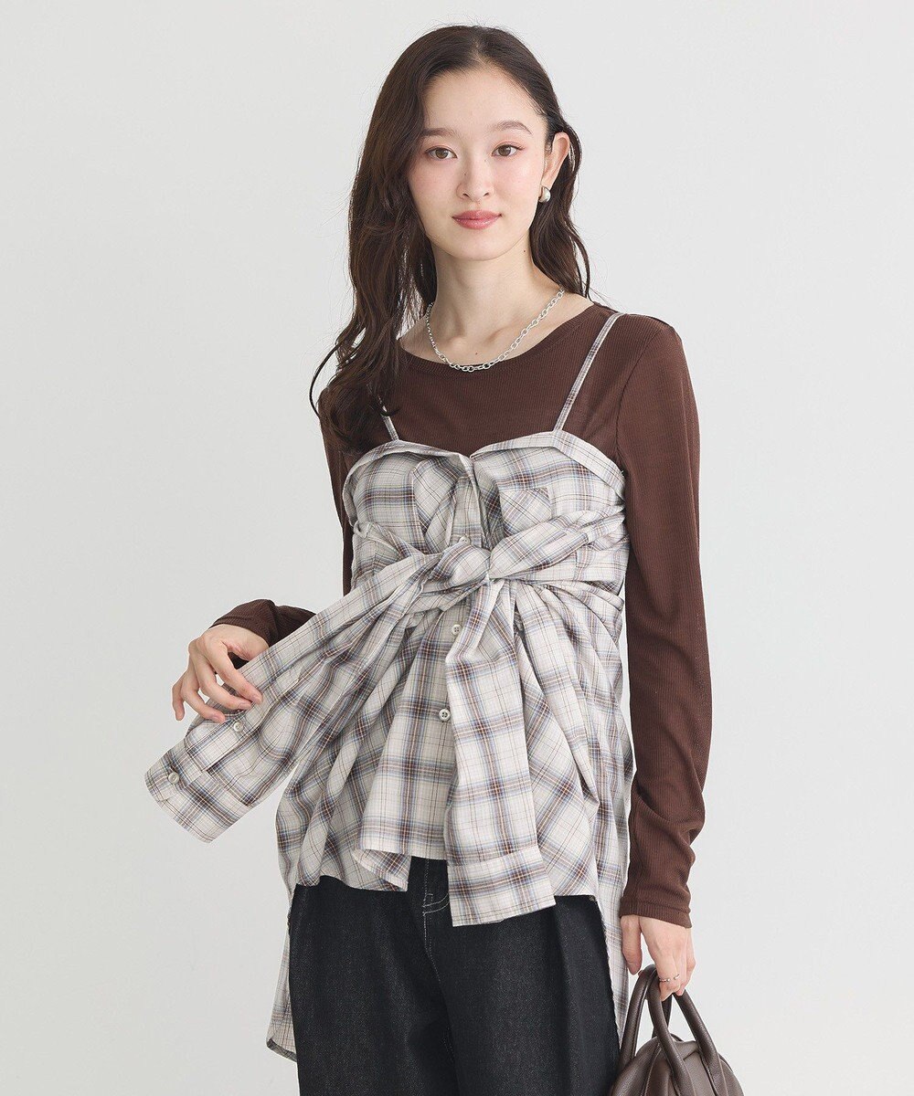 earth music&ecology 【コットン100】マルチウェイチェックシャツ 