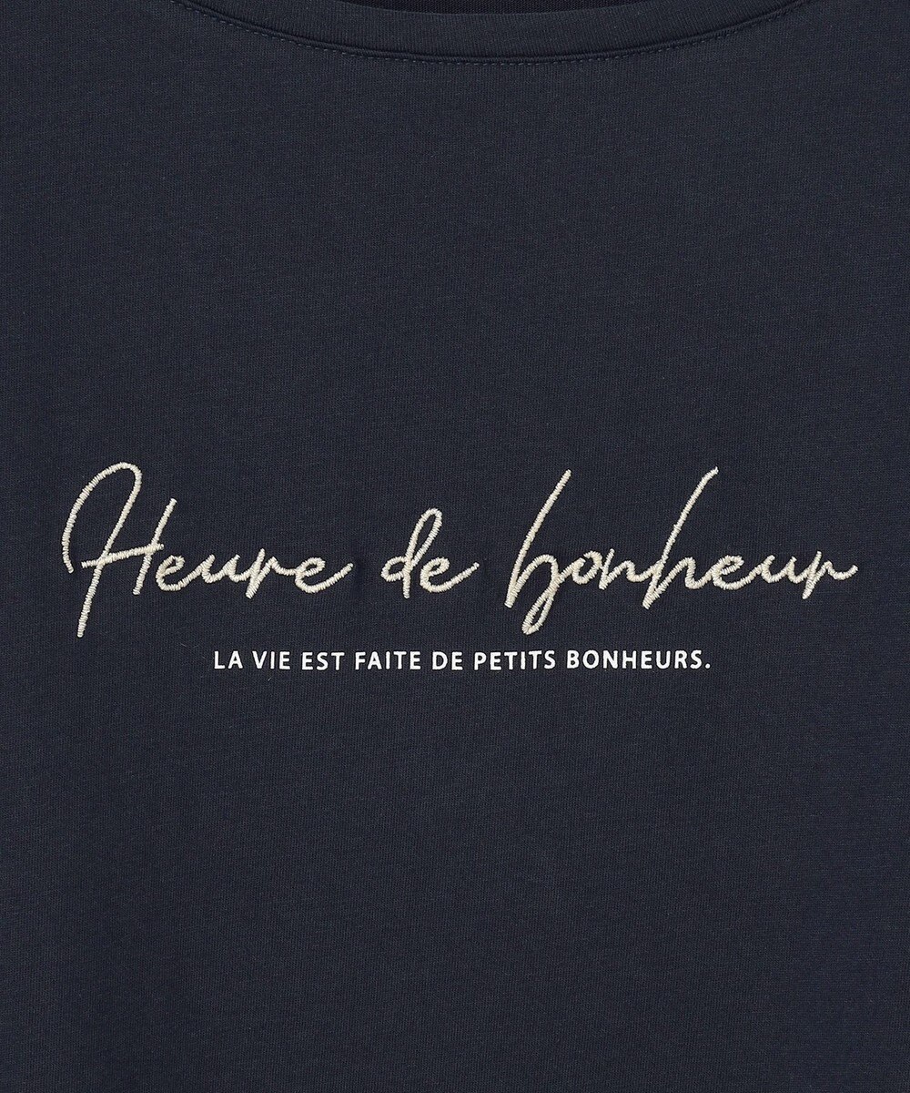 ANY SIS 【洗える】ラメ刺繍長袖 Tシャツ 