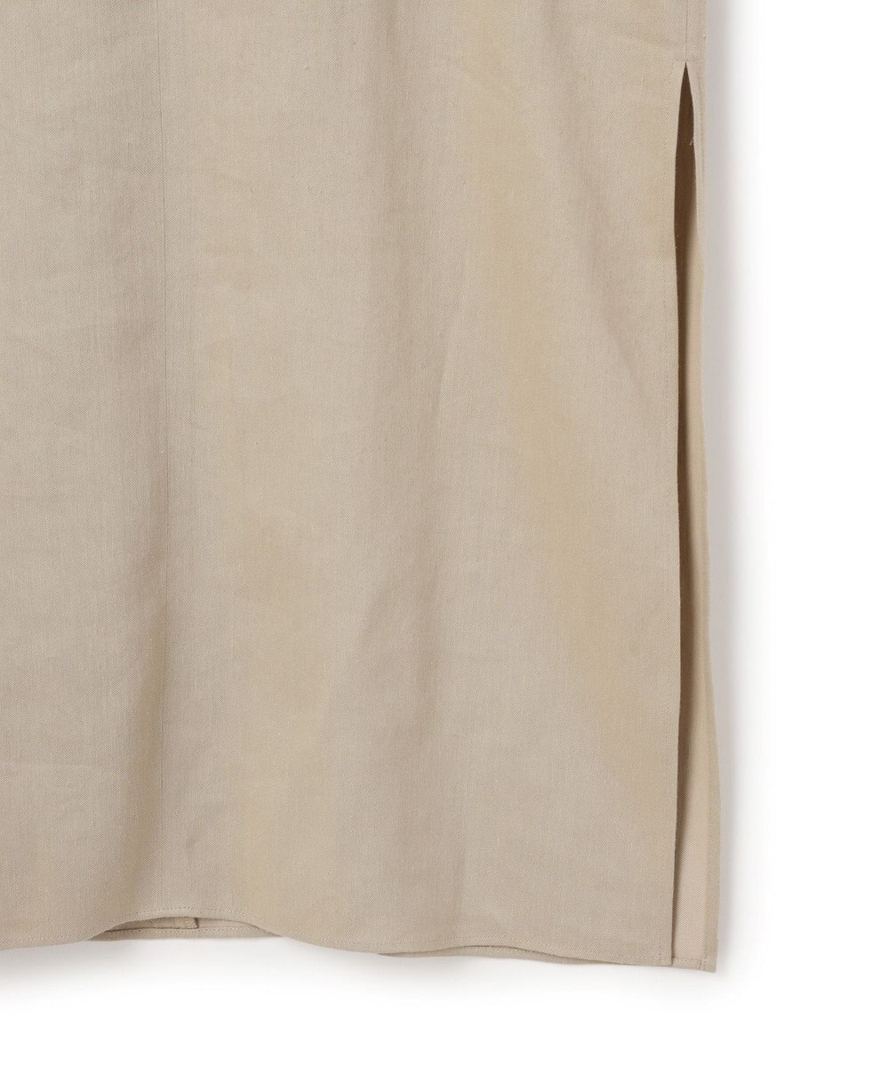 BEIGE， MICA / リネンブレンドノースリーブロングドレス 