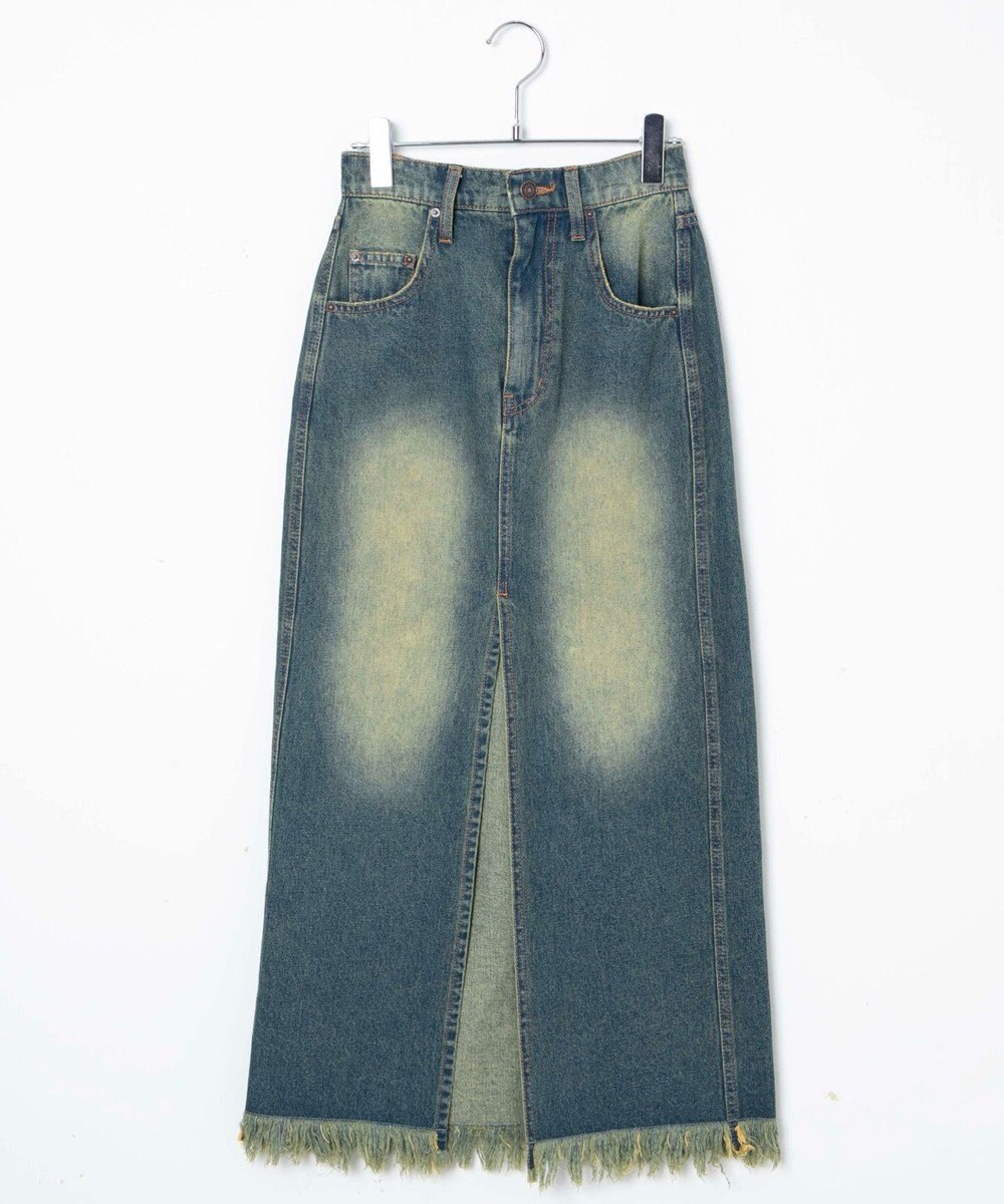 WEGO ヴィンテージウォッシュデニムロングスカート 